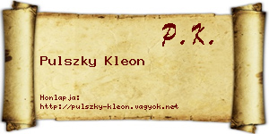 Pulszky Kleon névjegykártya